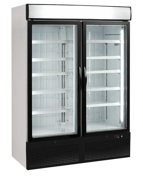 Tefcold Glass Door Display Freezer 930L, 2-Door Glass, -24 to -12°C – NF5000G