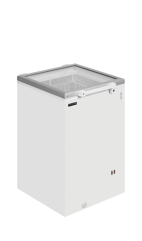 Tefcold Hinged Glass Lid Chest Freezer 105L, -24 to -14°C – ST160