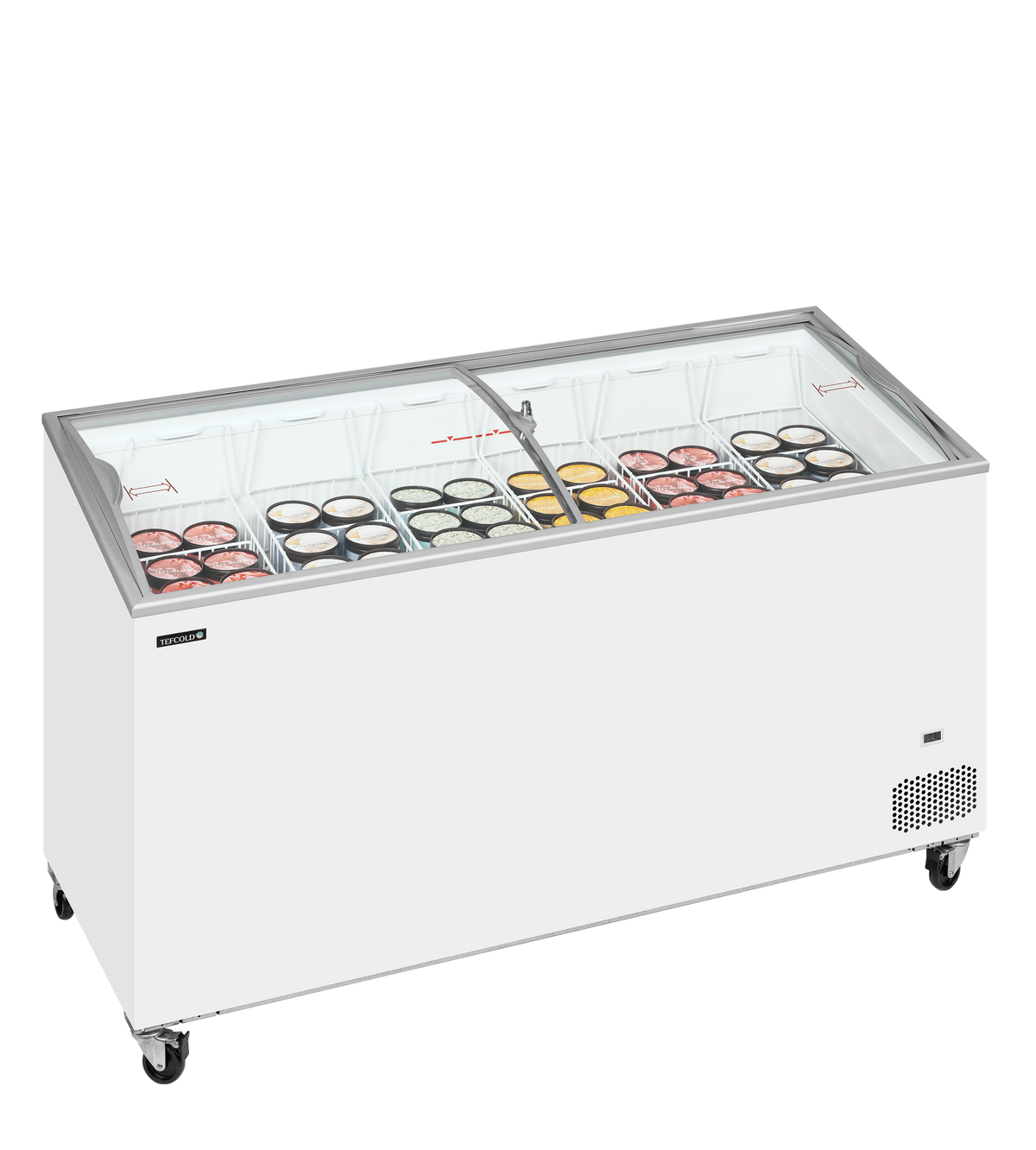 Tefcold Sliding Curved Glass Lid Chest Freezer 398L, -24 to -14°C – IC501SCEB