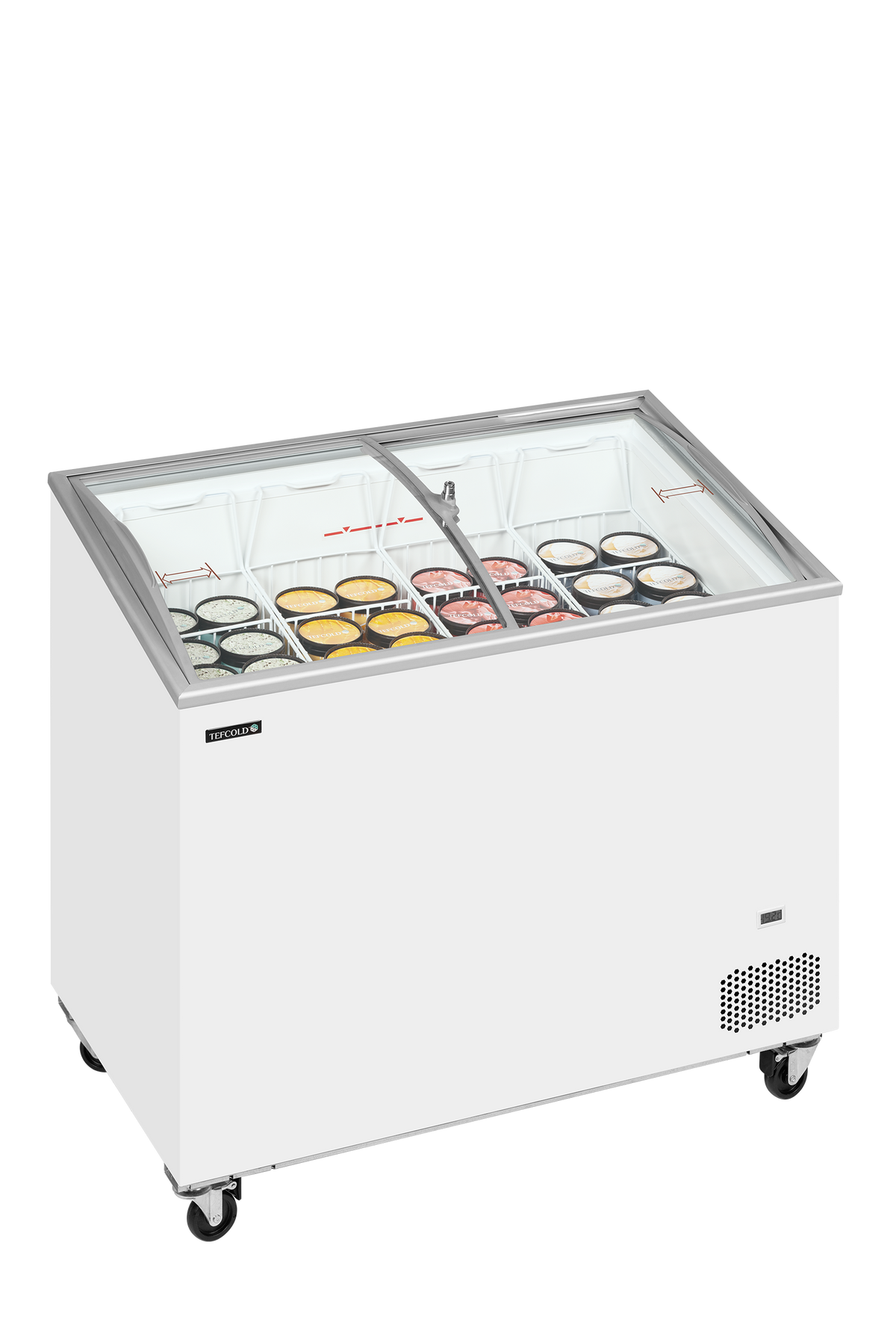 Sliding Curved Glass Lid Chest Freezer - IC301SCEB
