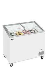 Sliding Curved Glass Lid Chest Freezer - IC301SCEB