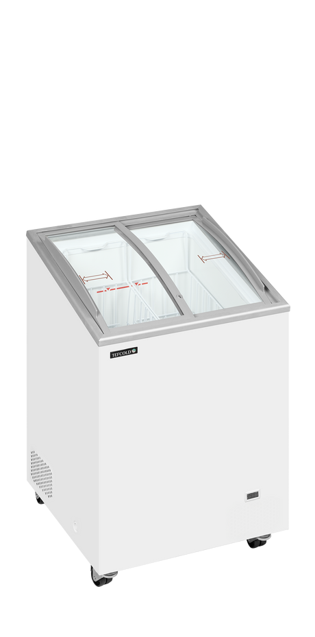 Tefcold Sliding Curved Glass Lid Chest Freezer 85L, -24 to -14°C – IC102SCEB