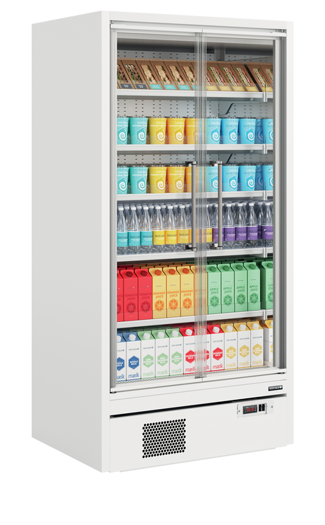 Tefcold Multideck with Doors 472L, 2-Door Glass, -1 to +5°C – Galaxy+ GP10FGD White – image 2