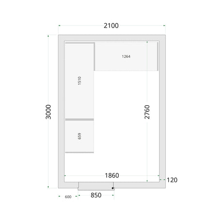Tefcold Coldroom Panels 120 Mm Solid Door – Cold Room 210x300x220 WD