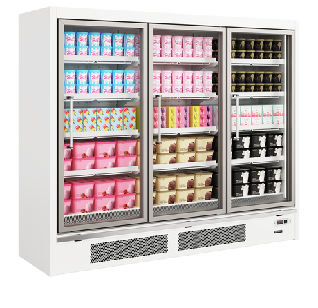 Tefcold Glass Door Freezer 1300L, 3-Door Glass, -21 to -18°C – Galaxy+ GPF3D White – image 2