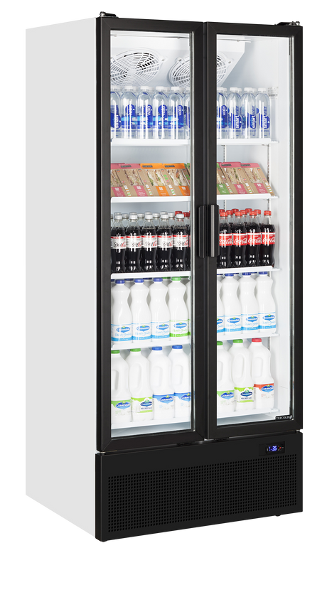 Tefcold Glass Door Merchandiser 535L, 2-Door Glass, +2 to +10°C – FS890H – image 2