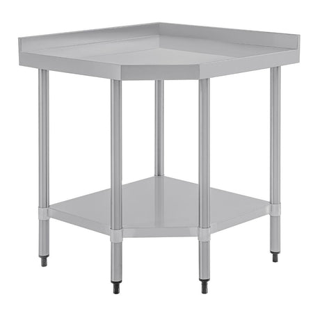 Vogue Stainless Steel Corner Table 800x600mm