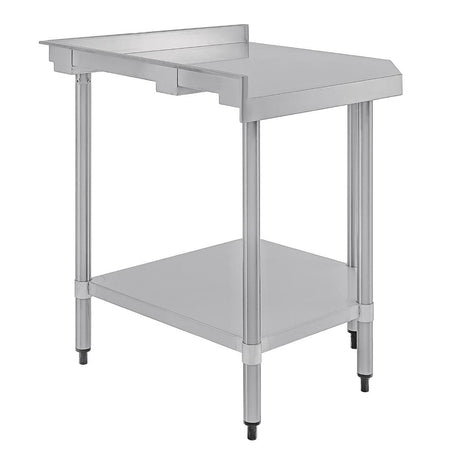 Vogue Stainless Steel Corner Table 800x600mm