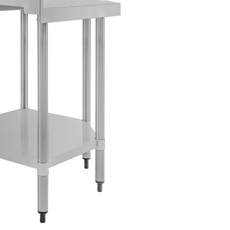 Vogue Stainless Steel Corner Table 800x600mm