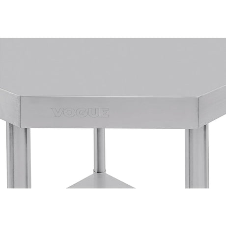 Vogue Stainless Steel Corner Table 800x600mm