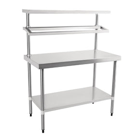 Vogue Stainless Steel Prep Station with Gantry 1200x600mm