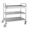 Vogue Stainless Steel 3-Tier Deep Tray Clearing Trolley