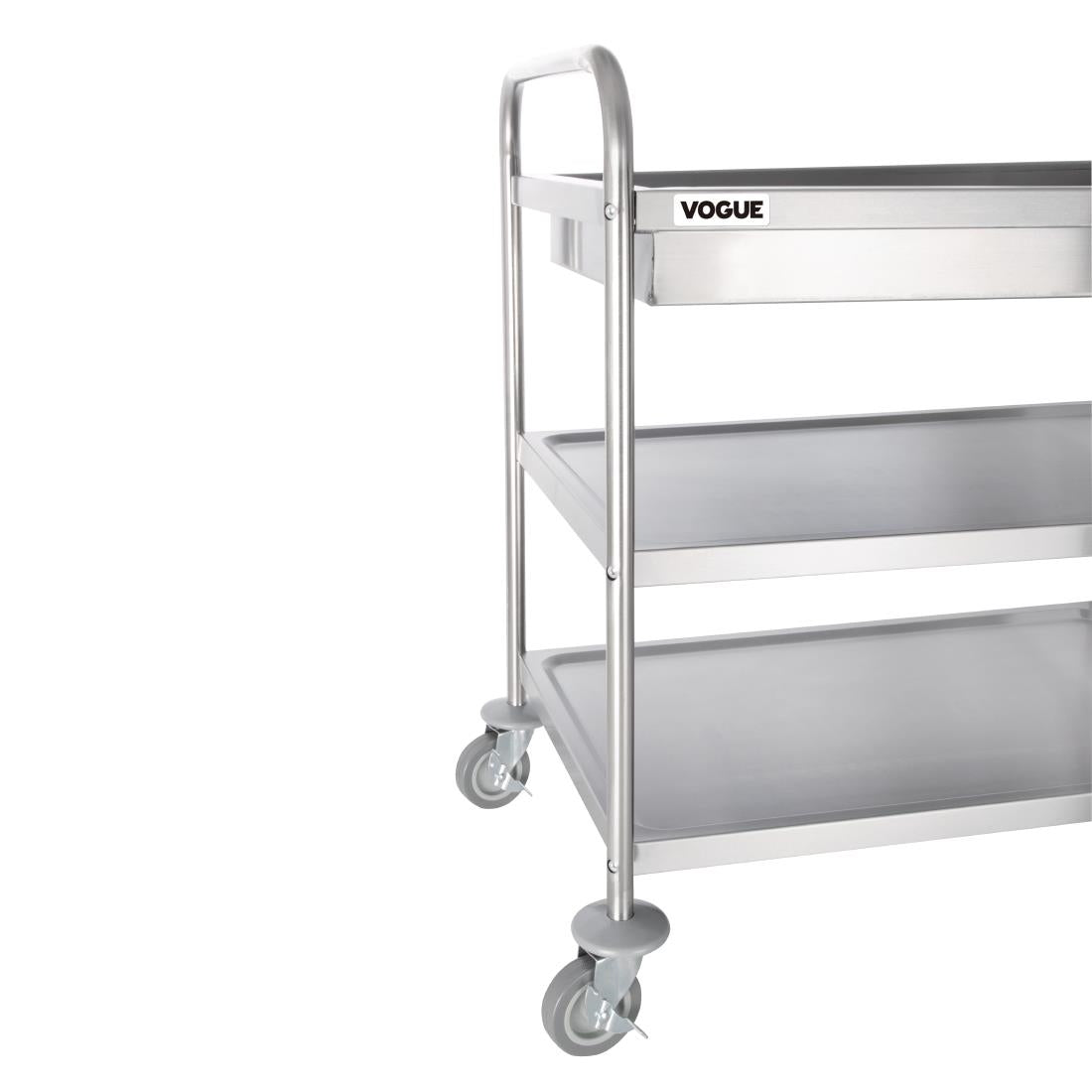 Vogue Stainless Steel 3-Tier Deep Tray Clearing Trolley