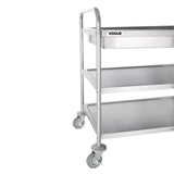 Vogue Stainless Steel 3-Tier Deep Tray Clearing Trolley