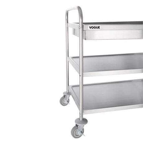 Vogue Stainless Steel 3-Tier Deep Tray Clearing Trolley