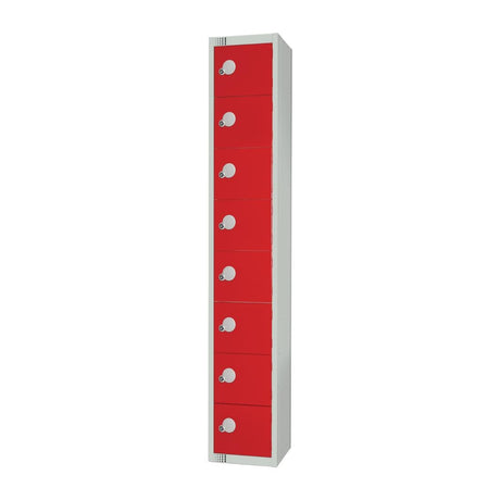 Elite Eight Door Manual Combination Locker Locker Red