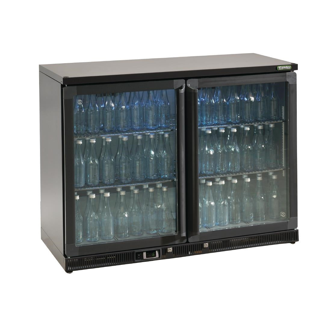 Gamko Bottle Cooler with Double Hinged Doors 275Ltr Black
