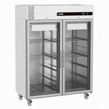 Upright Double Hinged Glass Door Heavy Duty Refrigerator