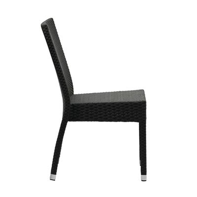 Bolero PE Wicker Side Chairs Charcoal (4 Pack)