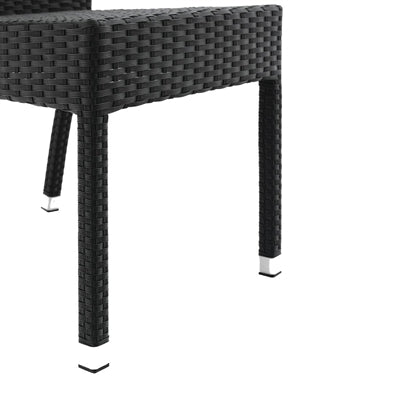 Bolero PE Wicker Side Chairs Charcoal (4 Pack)