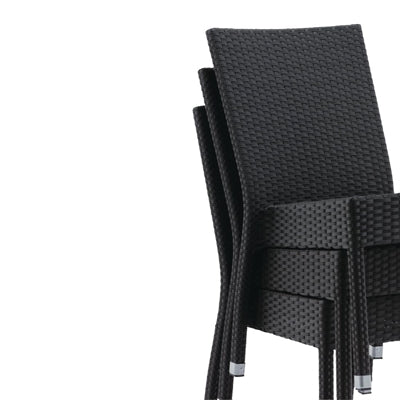 Bolero PE Wicker Side Chairs Charcoal (4 Pack)
