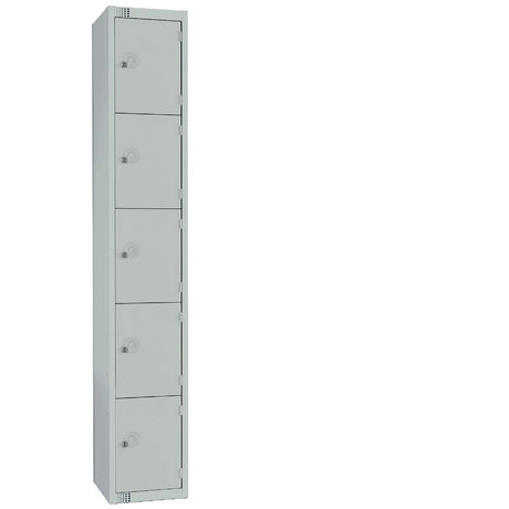 Elite Five Door Manual Combination Locker Locker Grey with Sloping Top