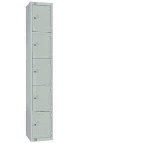 Elite Five Door Manual Combination Locker Locker Grey with Sloping Top