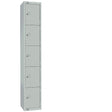 Elite Five Door Coin Return Locker with Sloping Top Grey