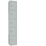 Elite Five Door Electronic Combination Locker with Sloping Top Grey