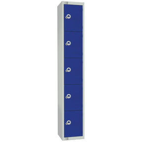 Elite Five Door Coin Return Locker Blue