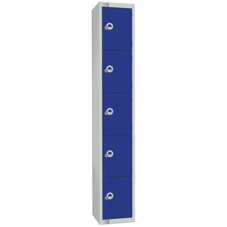 Elite Five Door Coin Return Locker Blue