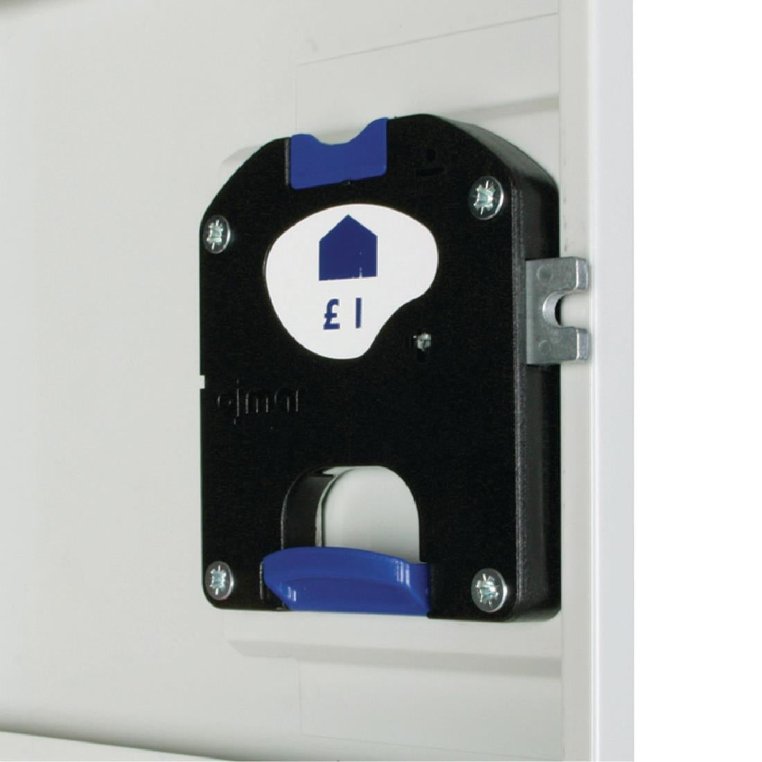Elite Five Door Coin Return Locker with Sloping Top Red
