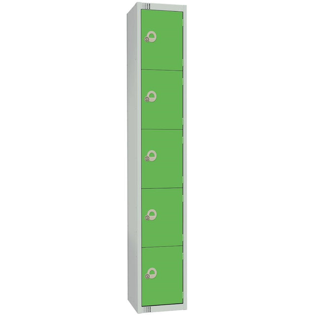 Elite Five Door Coin Return Locker Green