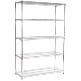 Commercial Shelving Unit 5 Tier 1250kg Width 1200mm Depth 450mm Chrome Wire |  Amj392