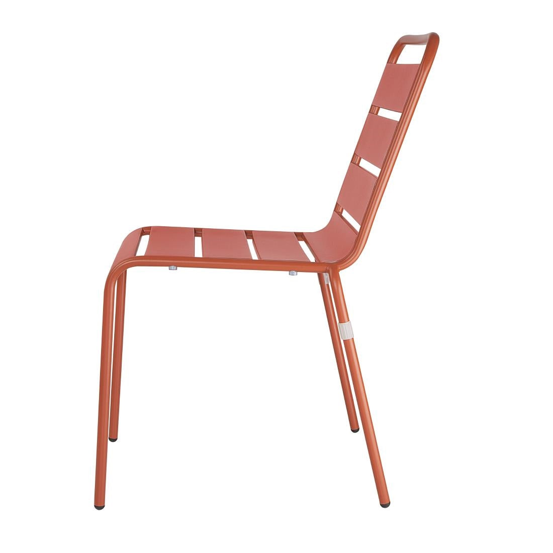 Bolero Amalfi Slatted Steel Side Chairs Terracotta (4 Pack)
