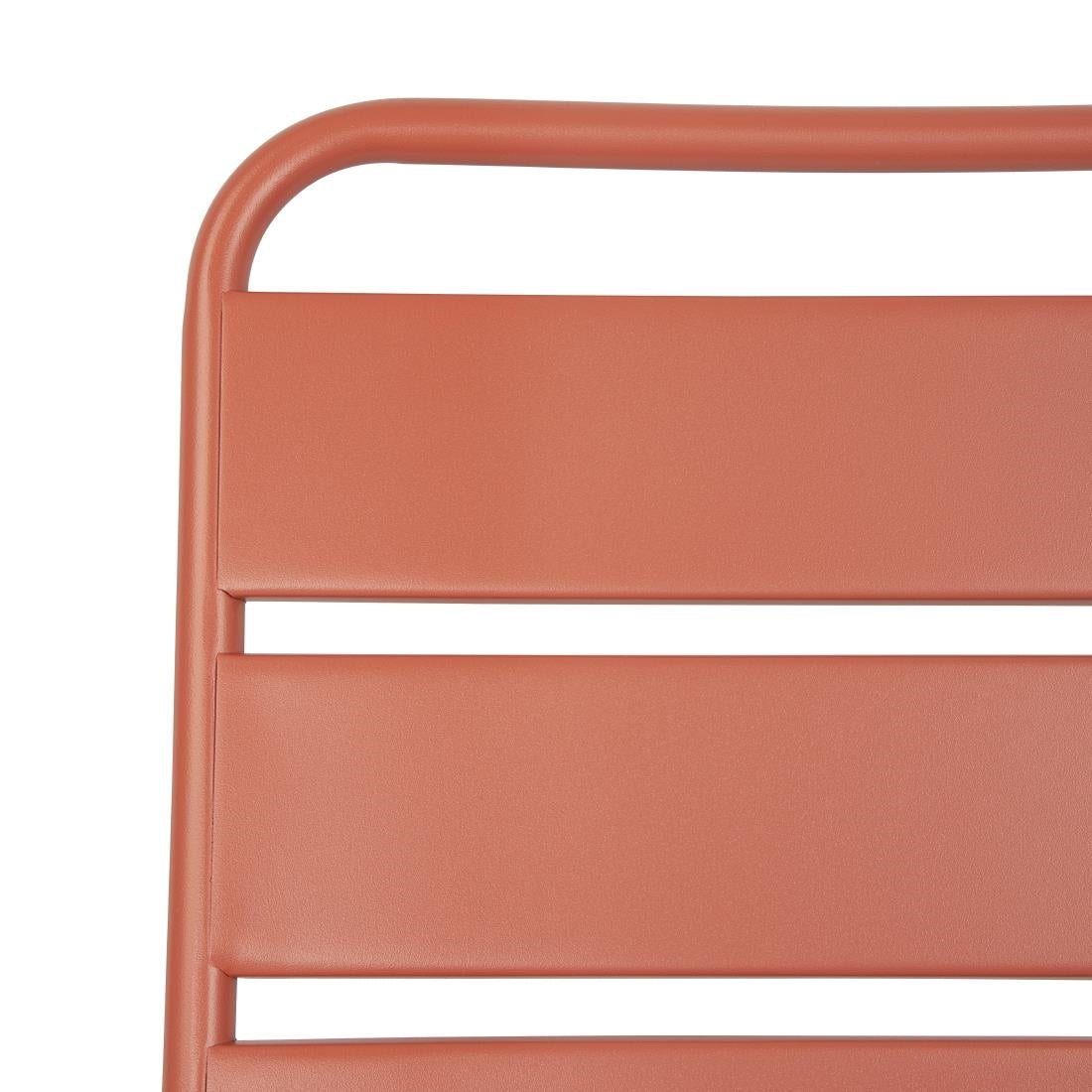 Bolero Amalfi Slatted Steel Side Chairs Terracotta (4 Pack)