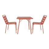 Bolero Amalfi Slatted Steel Side Chairs Terracotta (4 Pack)
