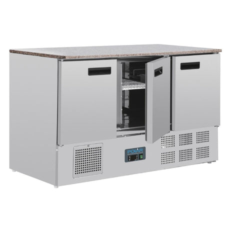 Polar G-Series 3 Door Counter Fridge with Granite Work Top 368Ltr