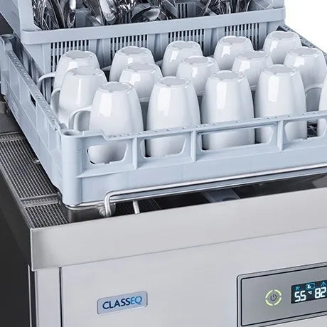 Classeq P500AWS-12 500mm 18 Plate WRAS Approved Passthrough Dishwasher With Drain Pump, Break Tank, Rinse Boost Pump And Integral Water Softener