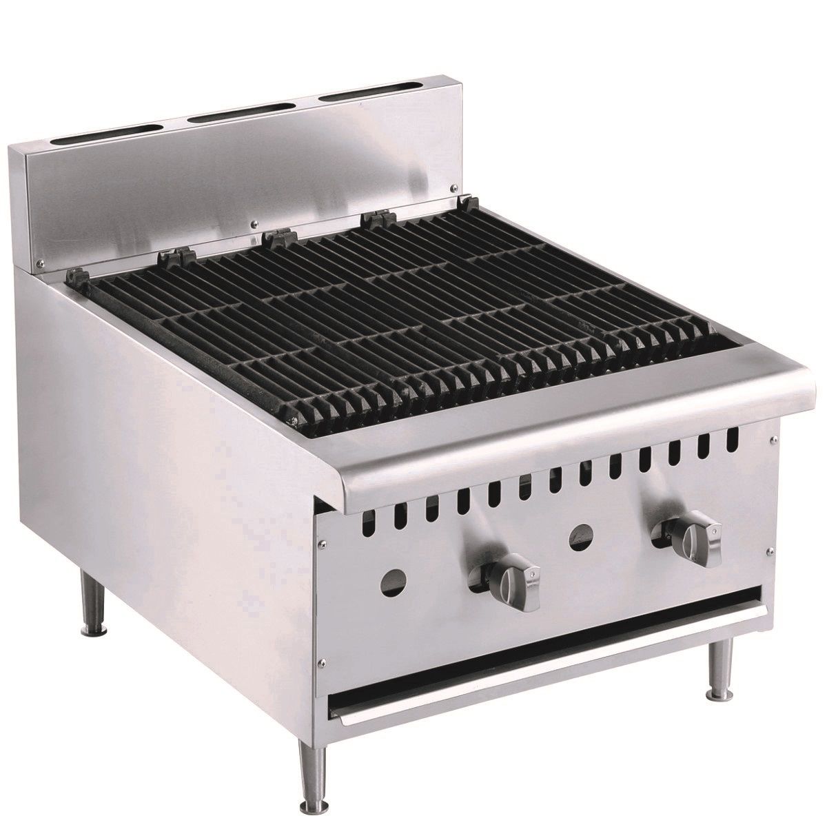 Experience Exceptional Grilling with the Combisteel 2-Burner Gas Lava Rock Char Grill - 615mm Model 7455.0900
