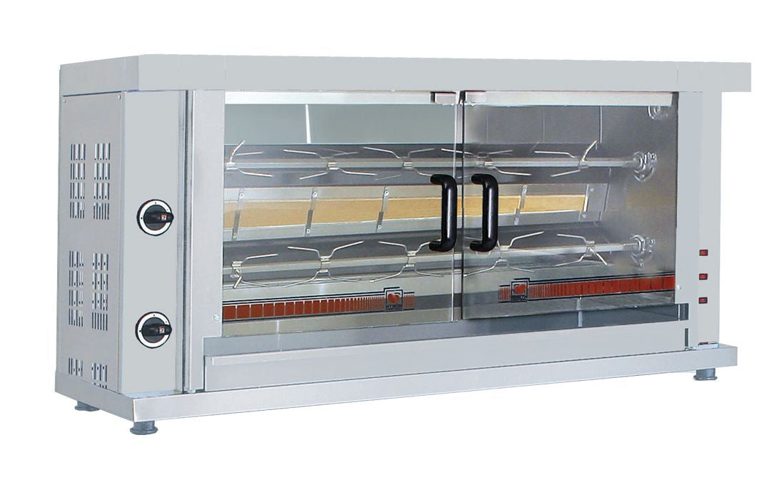 Indulge in Flavor with the Combisteel 2-Spit Gas Chicken Rotisserie - Holds Up to 10 Perfectly Roasted Chickens! Model 7472.0020