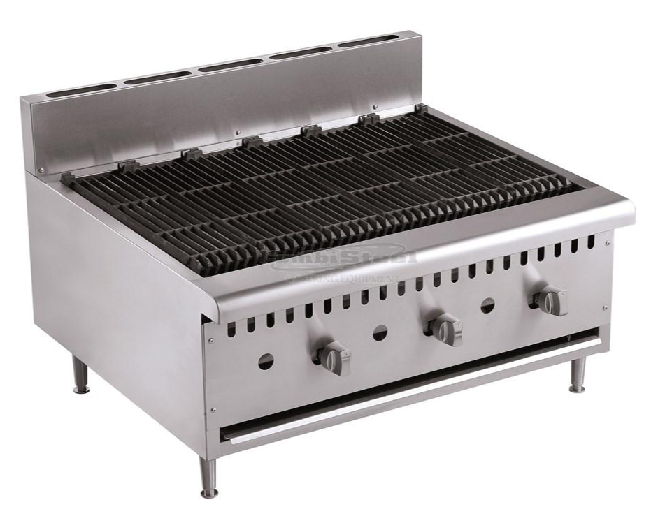 Elevate Your Grilling Experience with the Combisteel 3-Burner Gas Lava Rock Char Grill - 915mm Performance Powerhouse!