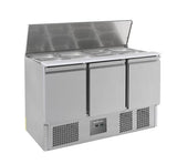 Revitalize Your Kitchen with the Combisteel 3-Door Stainless Steel Saladette Fridge - 368L Capacity