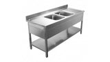 Elevate Your Kitchen with the Combisteel 700 Stainless Steel Double Bowl Sink - 2400mm Wide, Flat Pack Convenience