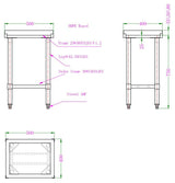 Premium 50mm Thick Combisteel Chopping Block Table - Model 7490.0300