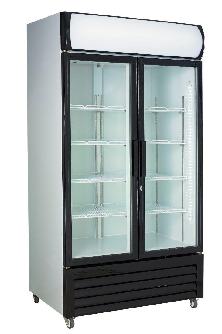 Premium 670L Double Hinged Glass Door Merchandising Fridge by Combisteel - Model 7455.2105