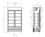 Premium 670L Double Hinged Glass Door Merchandising Fridge by Combisteel - Model 7455.2105