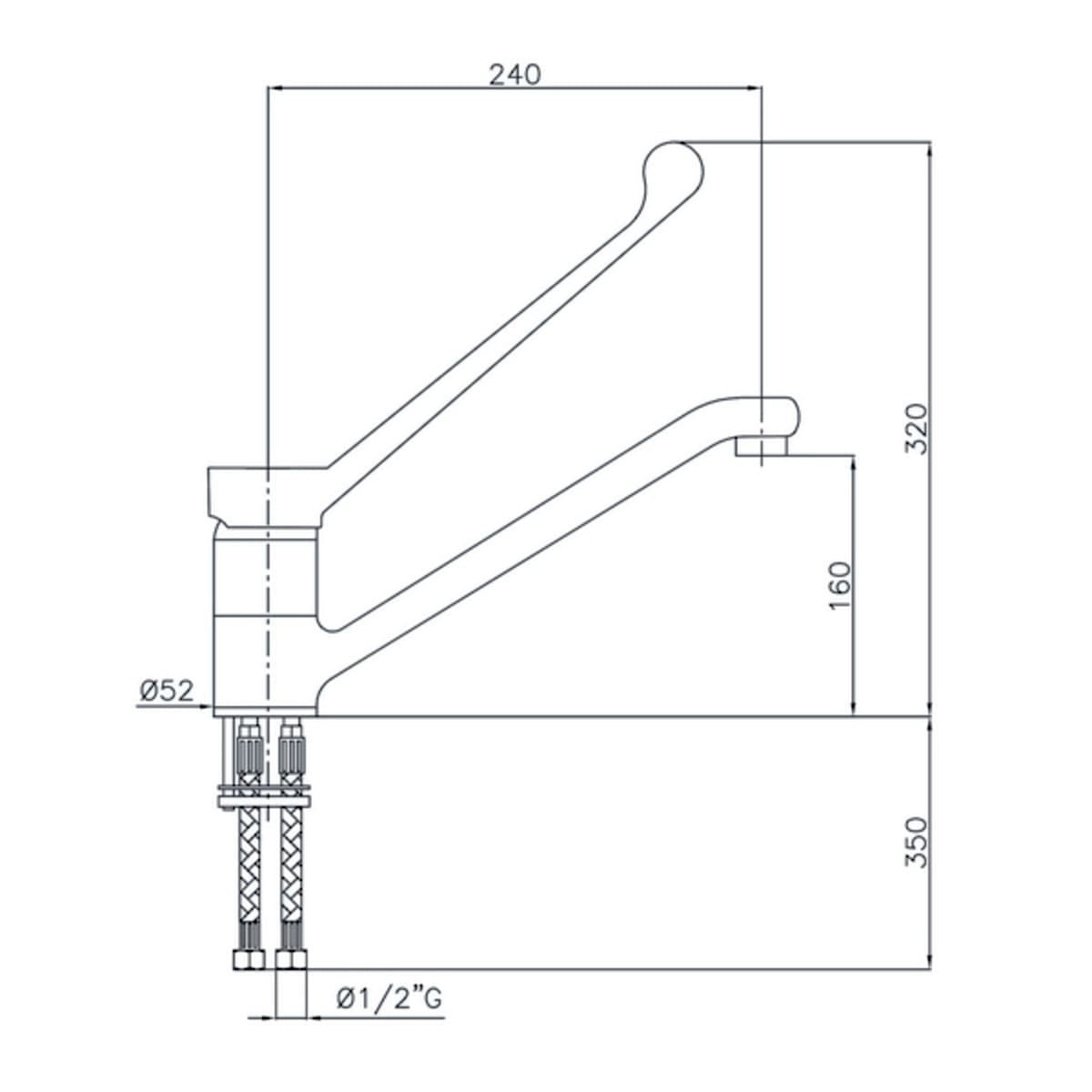 Ergonomic Combisteel Elbow Operation Faucet - Model 7212.0015