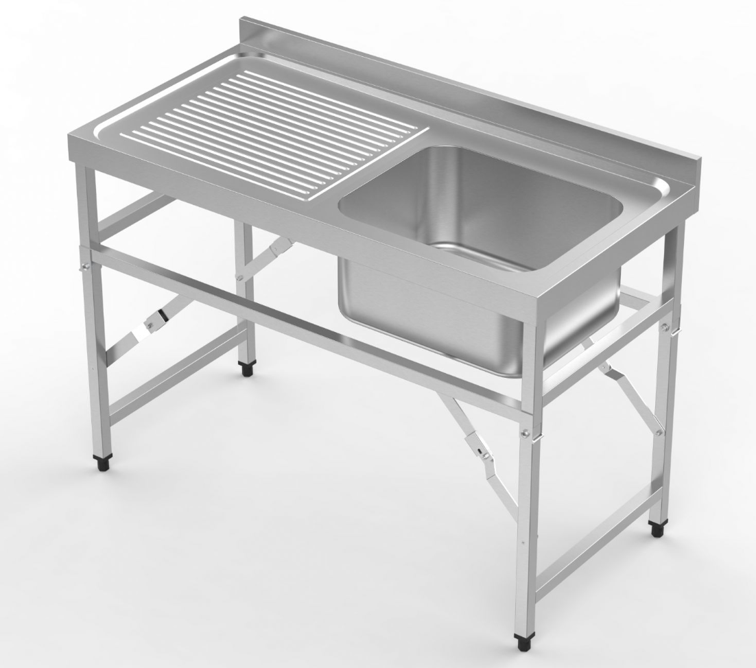 Versatile Fold-Down Stainless Steel Single Bowl Sink by Combisteel - Model 7490.0275