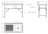 Versatile Fold-Down Stainless Steel Single Bowl Sink by Combisteel - Model 7490.0275